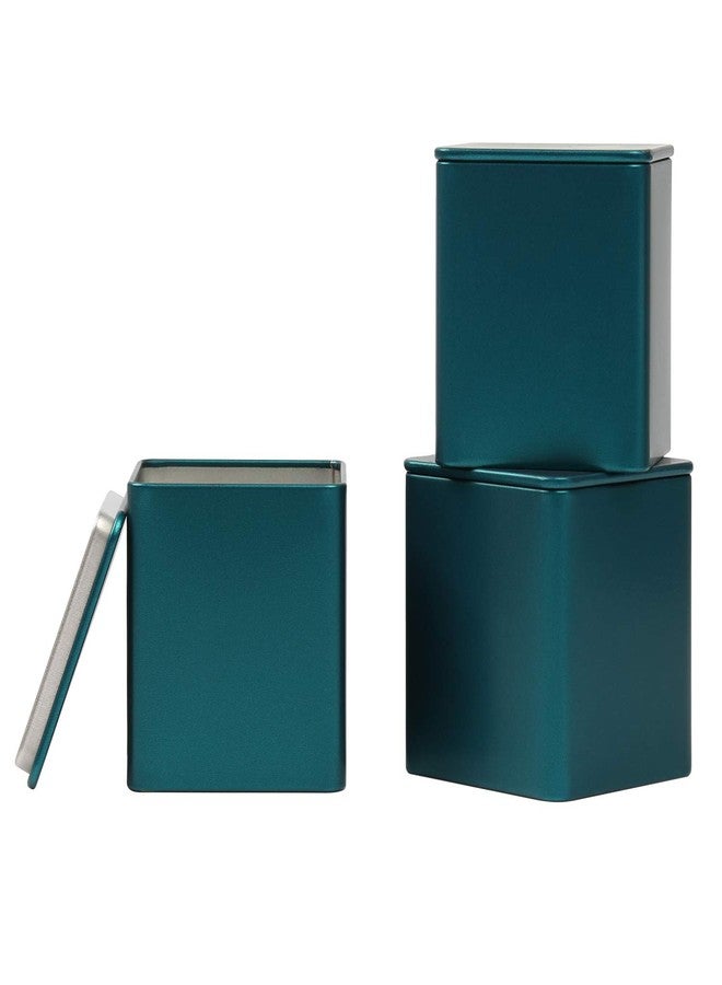 Tianhui Square Tin Can Empty Cube Steel Box Storage Container kit 65mm Series for Treats, Gifts, Favors, Loose Tea, Coffee and Crafts, Emerald Green, 3S - Image 1
